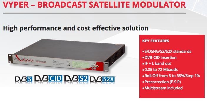 Vyper satellite modulador TeamCast ENENSYS